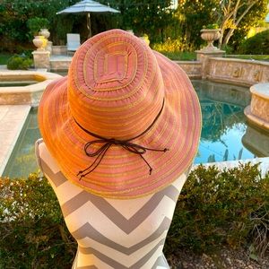 San Diego hat co. Pink wired hat w adjustable hat size.  New. Packable . Pink